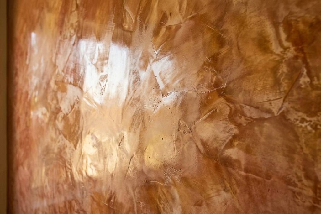 Venetian plaster wall texture close-up