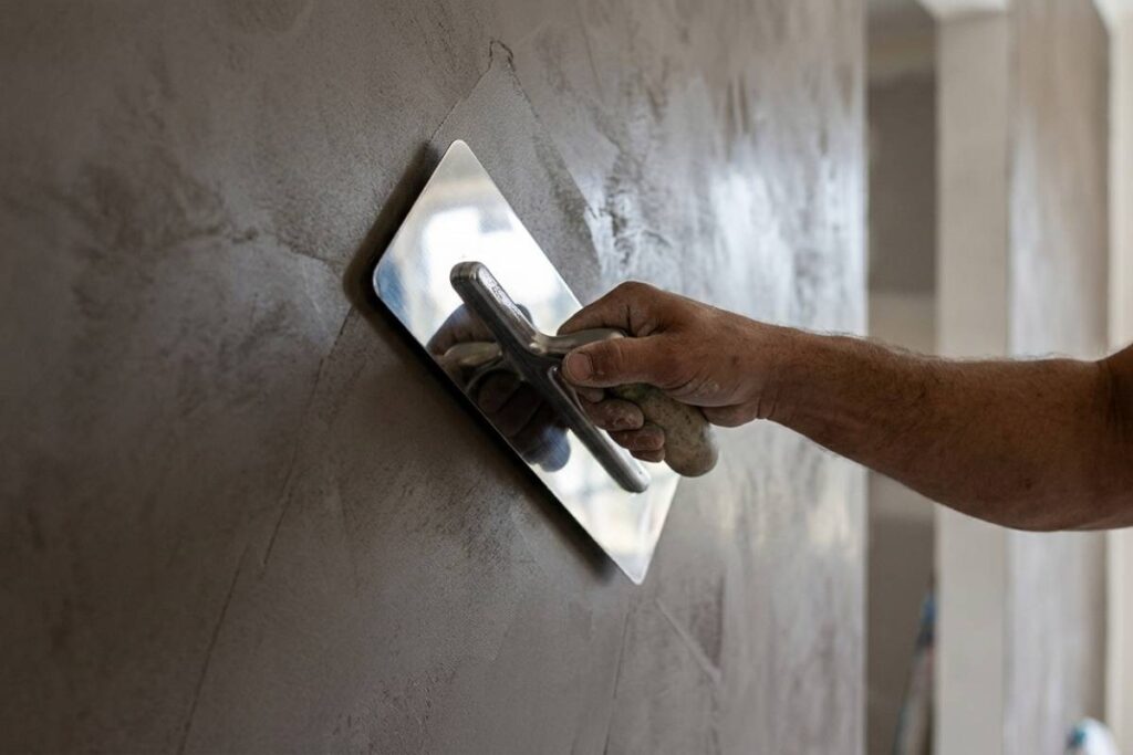 Burnishing Venetian plaster wall technique
